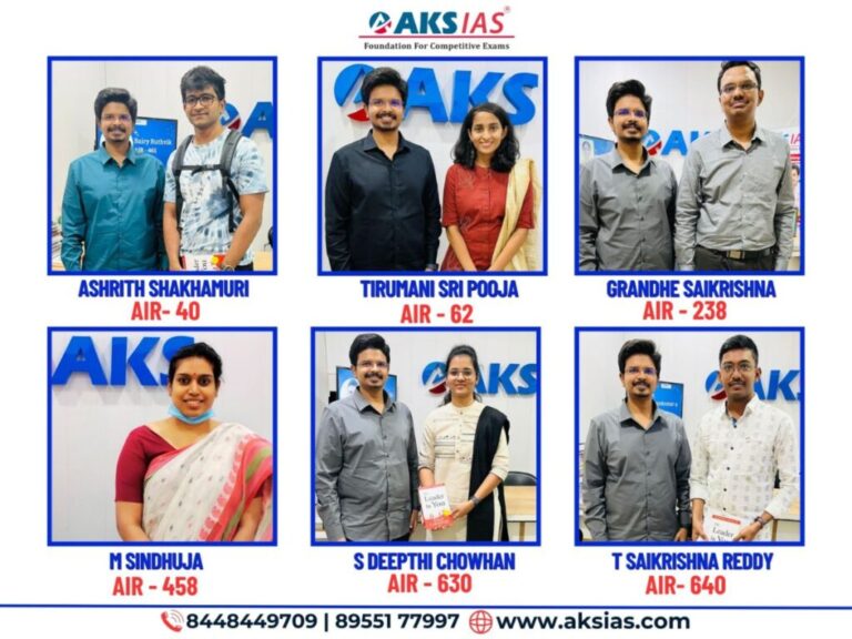 UPSC Civils 2022-23 Toppers of Telangana & Andhra from AKS IAS Hyderabad