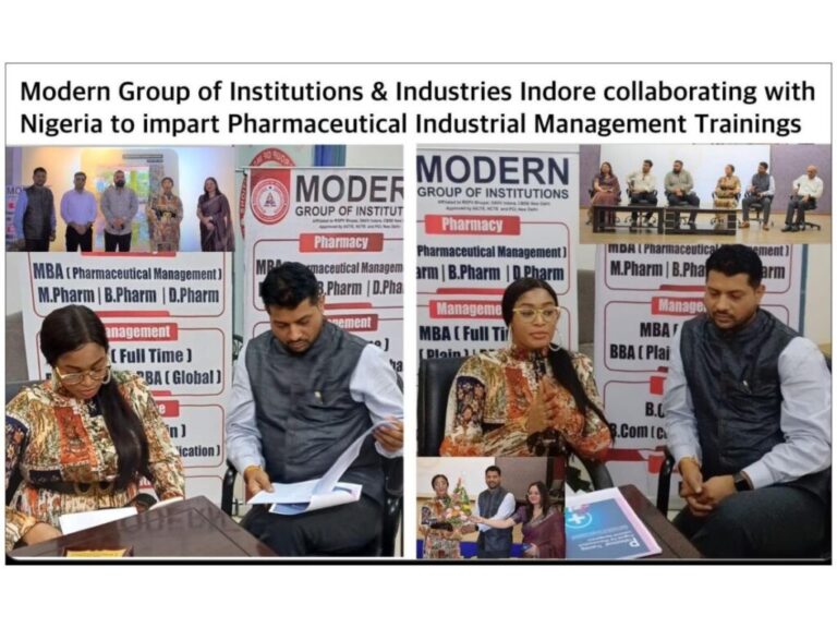 Modern Group of Institutions Collaborated with Nigeria for Training & Development in “Pharmaceutical Industrial Management”