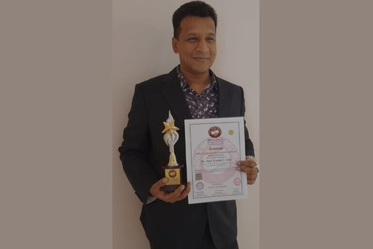 Dr Amit Jain from Bengaluru Conferred With Pride Of India Award