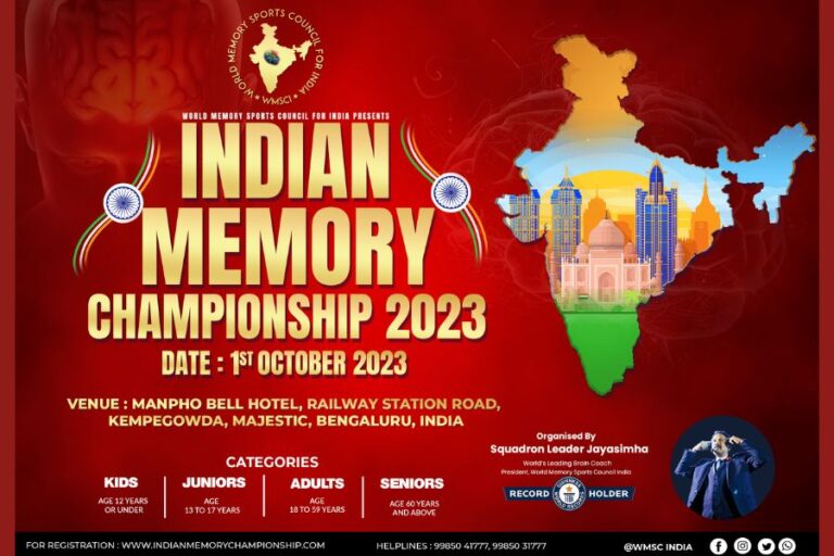 14th Indian National Open Memory Championships-2023 BBG Bangaru Thalli Memory Awards 1st October, 2023, Bengaluru