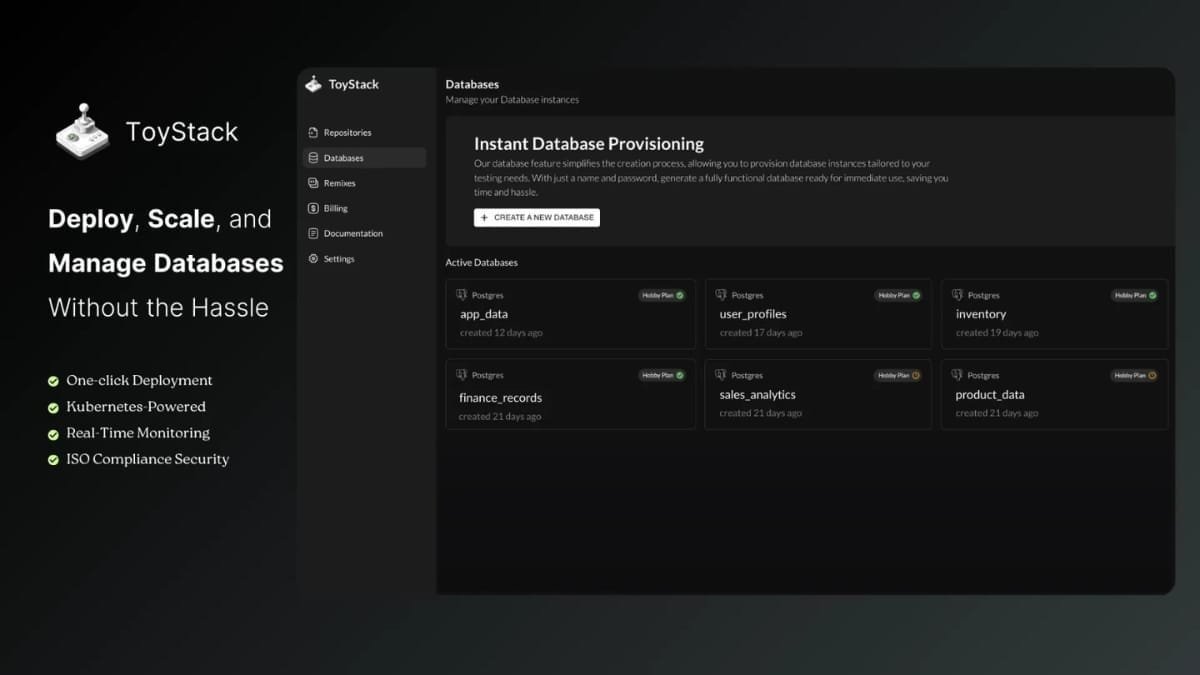 Effortless PostgreSQL Database Management with ToyStack