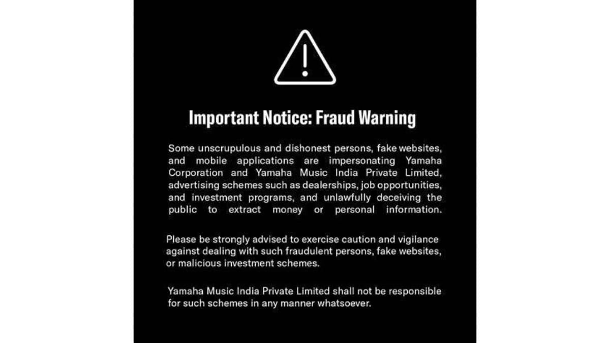 Yamaha Music India Warns Against Fraudulent Investment and Recruitment Scams