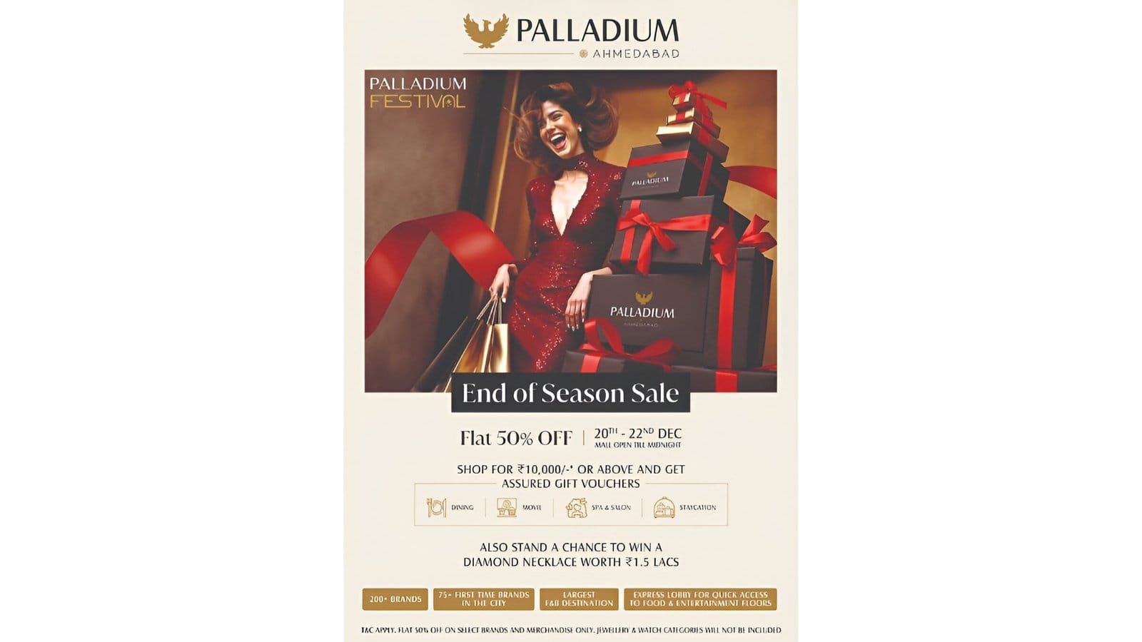 Palladium Ahmedabad Announces Flat 50% Weekend: Shop, Dine and Win Big from 20th–22nd December