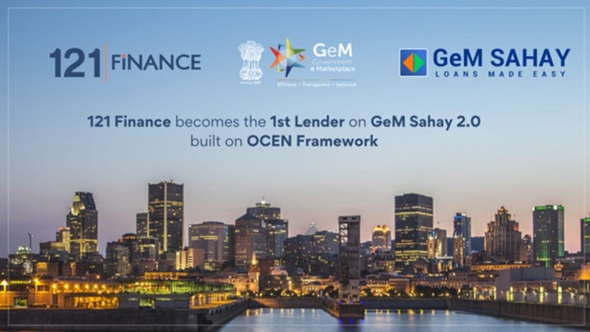 121 Finance becomes the 1st Lender on GeM Sahay 2.0 Built on OCEN Framework