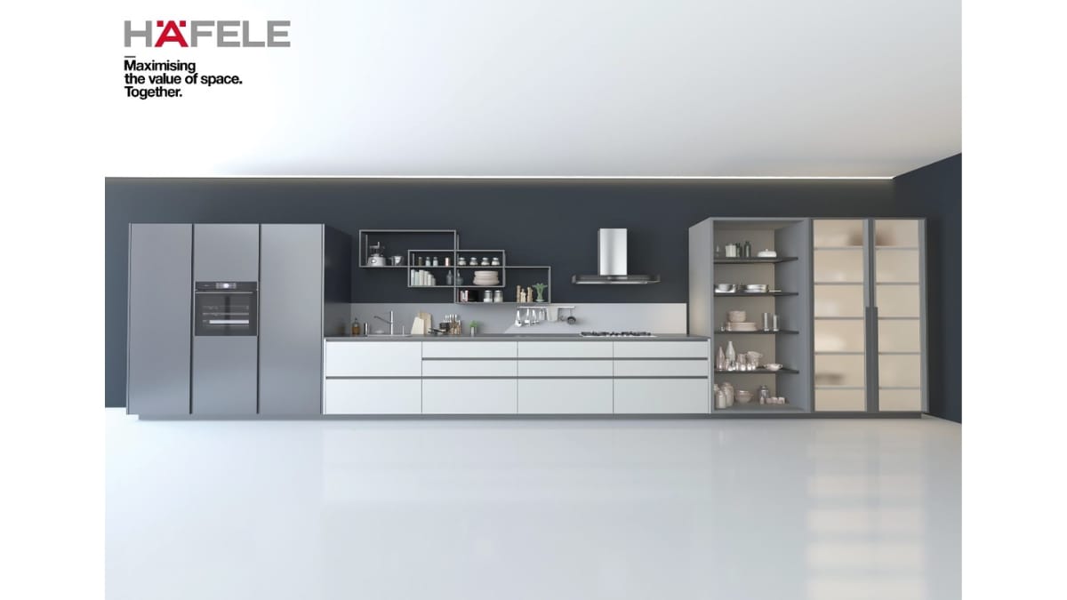 Hafele Profin Aluminium Profile Range Redefines Modern Kitchens with Stack Modular Shelving