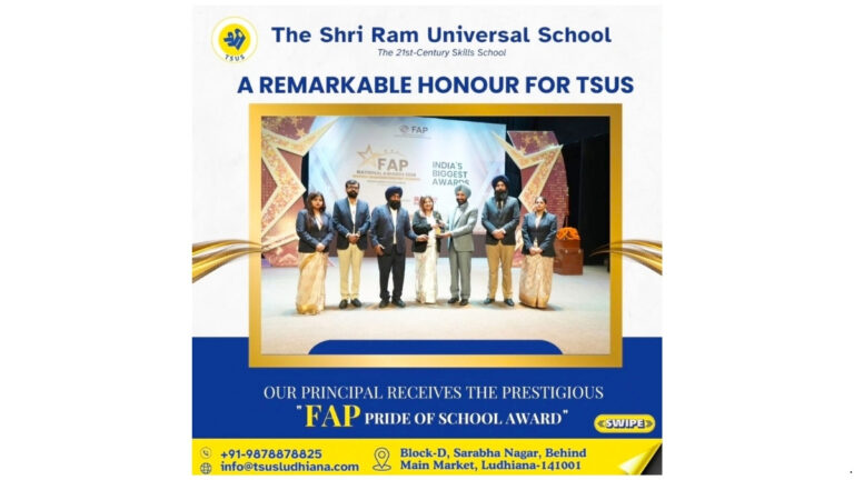 The Shri Ram Universal School, Ludhiana, Ranked #1 in Punjab and Among India’s Top 10 in Cfore 2025 School Survey