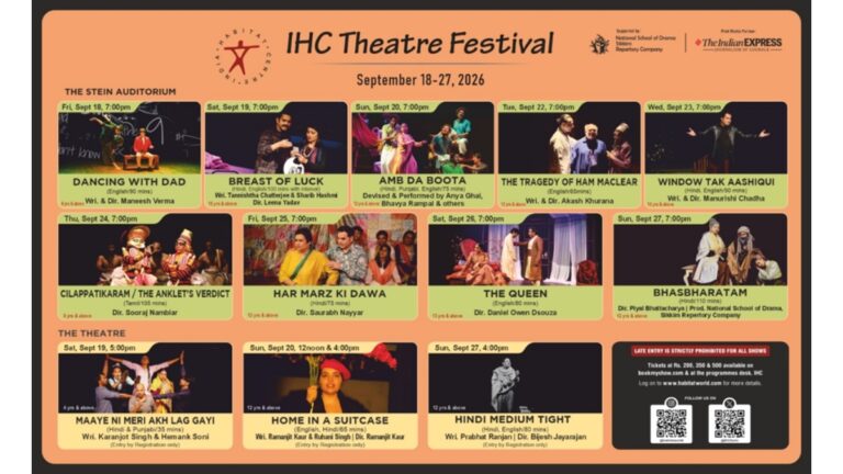 IHC Theatre Festival 2026 to Celebrate the Diversity and Dynamism of Indian Theatre